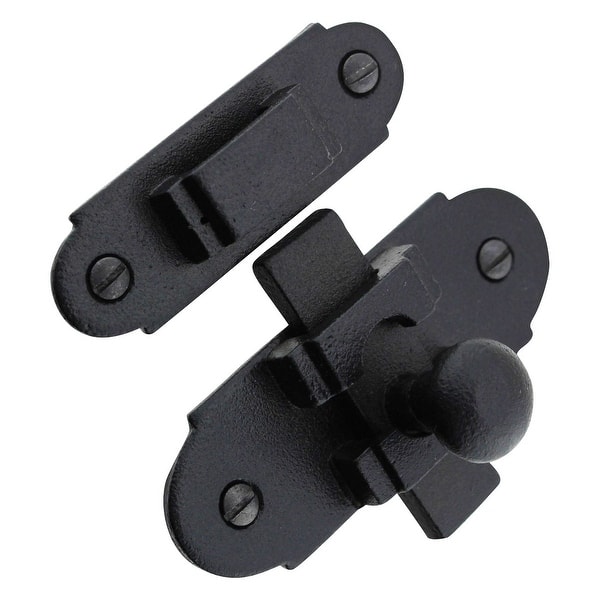 Black Wrought Iron Slide Bolt Door Latch 3.25" x 1.25" Small Metal